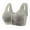 Gray, variant on Women's Non Wired Comfort Wireless Support Bra Magic Lift Full Figure Support Front Close Soft Cup Everyday Bra White L