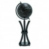 Elegant Wood Metal Globe In Black With White Markings