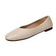 thumbnail image 2 of Square Toe Ballet Flats for Women Soft Leather Shoes Slip On Loafer Flats Comfortable Casual Dress Shoes Women's Casual Soft Soled Loafers, 2 of 9