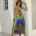 thumbnail image 2 of Vibrant Colorful Psychedelic Floral Art Art Sleeveless Dress Women's Summer Suit Dresses for Women 2025 Luxury Party Dress, 2 of 7