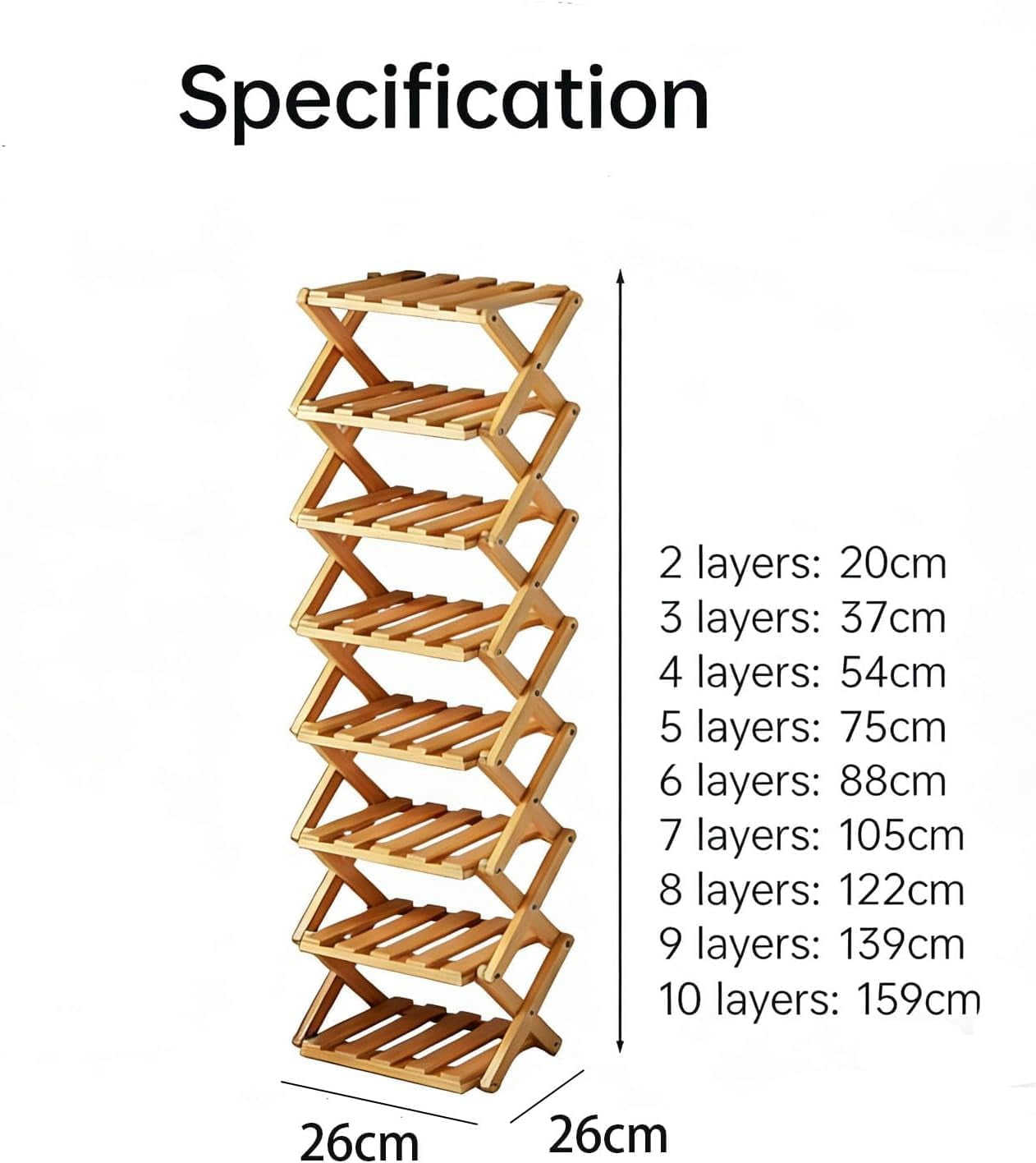9-Tier No-Assembly Bamboo Folding Shoe Rack – Accordion Corner Shoe Shelf, 10+ Pairs Capacity, Slim Vertical Storage for Entryway, Closet & Dorm
