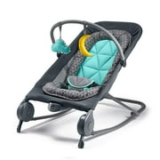 Summer 2-in-1 Bouncer & Rocker Duo - Baby Bouncer & Baby Rocker with Soothing Vibrations, Removable Toys & Compact Fold for Storage or Travel - Easy to Clean - Gray/ Teal