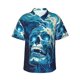 thumbnail image 1 of Fotbe Abstract Blue Skull Camisa Hawaiana para Hombre Unisex – Camisa Casual de Verano con Botones de Manga Corta de Algodón y Lino,Medium, 1 of 7