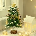 thumbnail image 2 of Mini Christmas Tree with Lights, 2ft Tabletop Christmas Tree, Small Artificial Xmas Tree with Star Treetopper, LED String Light & Hanging Ornaments, for Holiday Indoor DIY Christmas Decor, 2 of 9