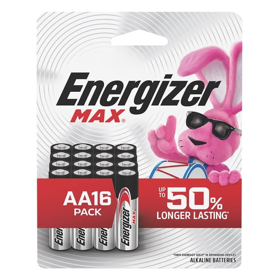 Energizer MAX AA Batteries (16 Pack), Double A Alkaline Batteries