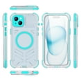 thumbnail image 3 of Allytech IP68 Waterproof Case for iPhone 15 - Built-in Screen Protector - Wireless Charging - Full Body Protection Hard PC Shockproof Anti-Fall Transparent Matte Hybrid Back Case, Grassblue, 3 of 16