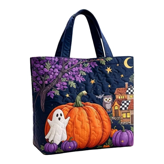 Halloween Quilted Tote BagâLightweight, with Smooth Zippers and Comfortable Handlesâ for Travel, Work, Gym, Sports, and Everyday Use