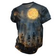 thumbnail image 2 of Trgacdwlo Funny Pumpkin Ghost Mens Halloween Shirts Crew Neck Men's Short Sleeve Shirts Vintage Ghost Pattern Men Graphic T Shirts, 2 of 6