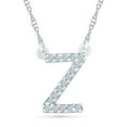 thumbnail image 1 of DGOLD Collier Alphabet Initial en Argent Sterling avec Diamant Blanc (1/20 cttw), 1 of 2