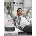 thumbnail image 2 of FreeFish Bluetooth Speaker Alarm Clock with Wireless Charger, LED Night Light, 2500mAh Battery - For Bedroom, Home + 18W Adapter Black, 2 of 8