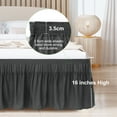 thumbnail image 5 of PiccoCasa Polyester Brushed Bed Skirt with Elastic Dust Ruffles 16" Drop, Queen Dark Gray, 5 of 8