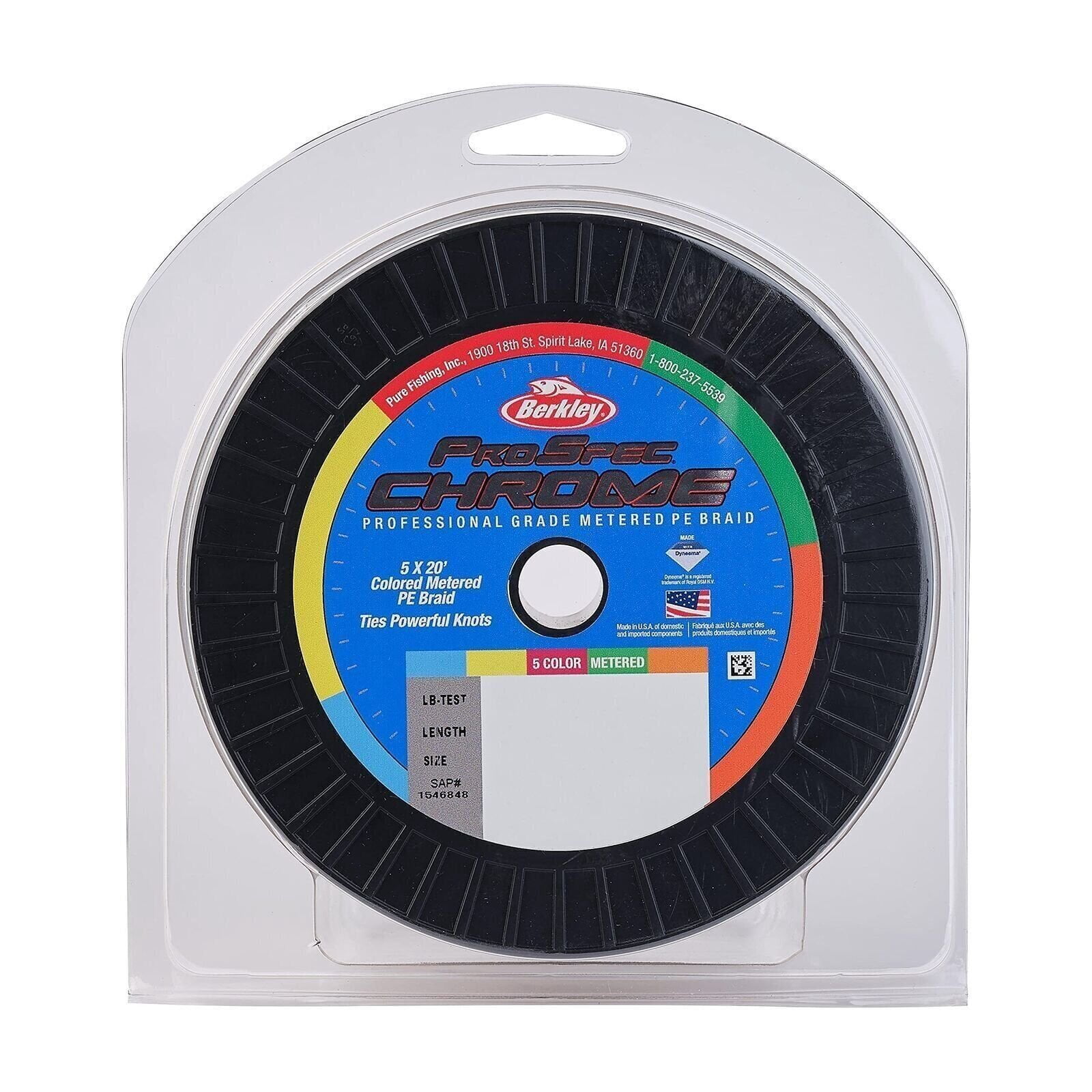 Berkley ProSpec® Chrome 5x20' Metered Braid, 5-Color, 30lb | 13.6kg