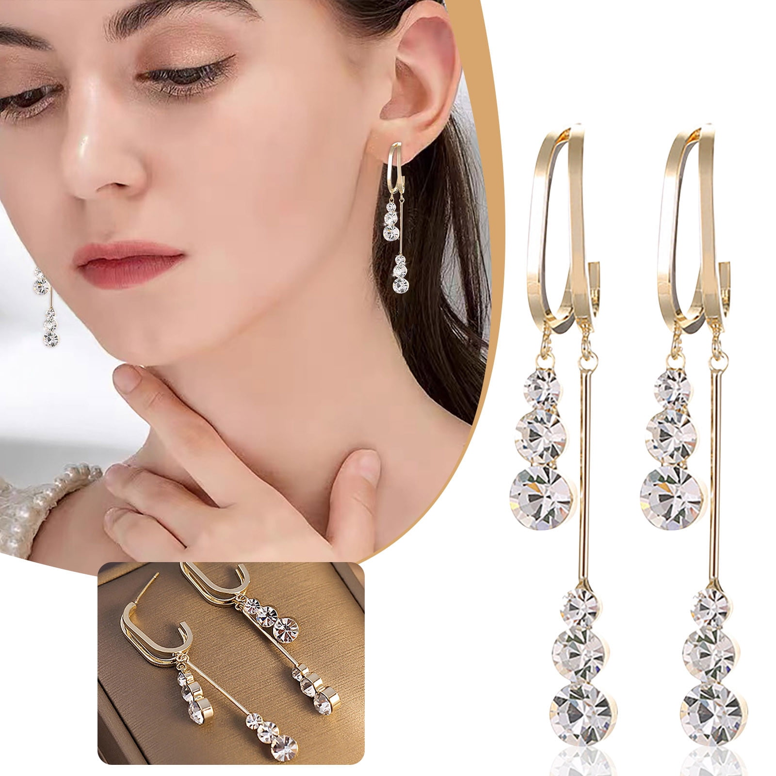 Flat Earring Backs for Studs Rhinestone Earrings For Women Girls Diamond  Tassel Earrings For Women Girls Trendy Minimalist Tiny Ear Piercing Studs