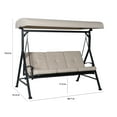 Belden Park 3 Seat Daybed Outdoor Porch Swing w/ CanopyBeige