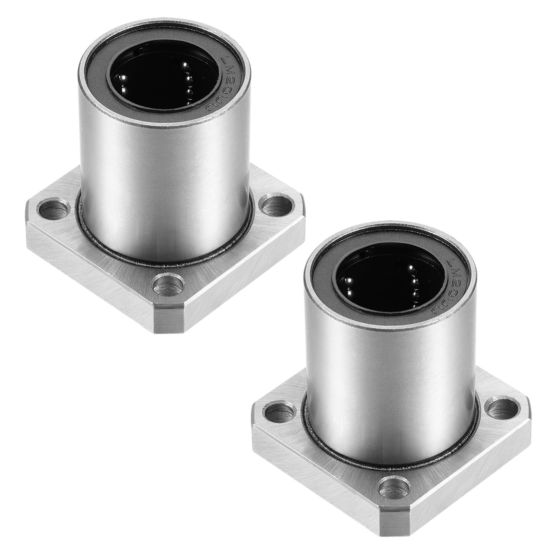 20mm Bore Dia 42mm Length Pack of 2 uxcell LMK20UU Square Flange Linear Ball Bearings 32mm OD 