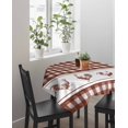 thumbnail image 4 of Farmhouse Orange Plaid Suqare Tablecloth - 60 x 60 Inch, Vintage Country Cock Checkered Waterproof & StainResistant Tablecloth, Washable Oil-proof Table Cover for Dining/Party/Wedding/Camping/Buffet, 4 of 9