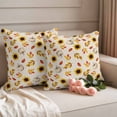 thumbnail image 2 of Sunflower Pumpkin Fall Outdoor Waterproof Pillow Covers, Thanksgiving Maple Leaves Linen Decorative Square Throw Pillowcase Sofa Cushion Sham for Patio/Couch/Chair, 18"x18" 2 Pack, 2 of 8