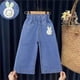 thumbnail image 3 of Odeerbi 2-8 Años Niñas Pantalones Vaqueros de Encaje de La Pierna Ancha Pantalones de La Parte Inferior Impresa de Verano Lindos Pantalones de Longitud Completa, 3 of 3