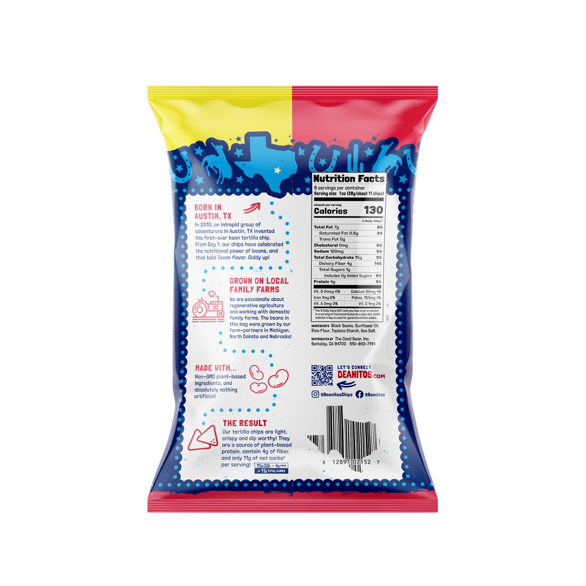 Beanitos Black Bean Sea Salt Tortilla Chips, 8 oz