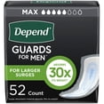 thumbnail image 1 of Depend Maximum Absorbency Incontinence Protection Guards for Men, 52 Count, 1 of 9