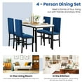 thumbnail image 5 of LTTROMAT Dining Table Set for 4 with Faux Marble Table, Small Kitchen Table and Chairs Set with 4 Velvet Upholstered Chairs, White & Blue, 5 of 13