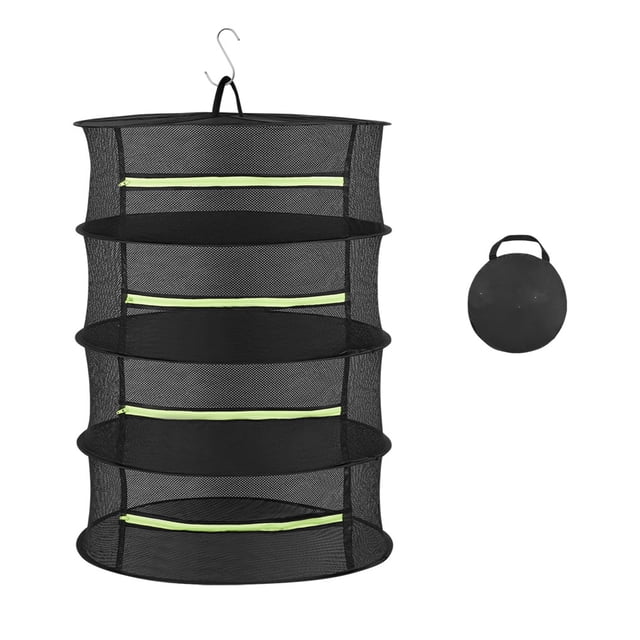 Toystoory Cesta colgante Tendedero Secador de plantas Acero a prueba de herrumbre Operación simple profesional Herramienta de jardinería Malla de red de Jardín y Patio 4 capas Toystoory HA084484-02