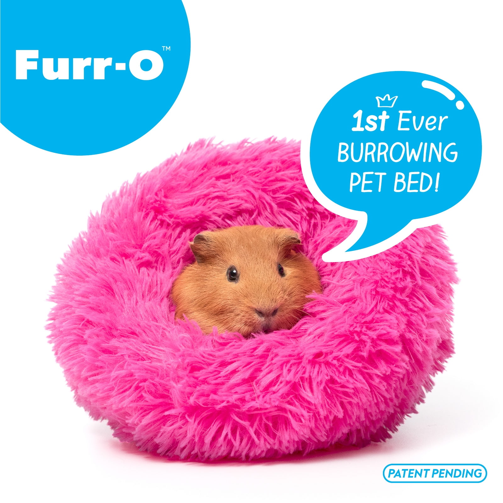 Paw Inspired Furr-O Guinea Pig Bed Burrowing Bed with Zip-On Spandex & Fleece Interchangeable Bottoms for Guinea Pigs and Other Small Animals | Hideout Hideaway (Pink)