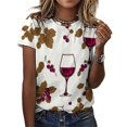 thumbnail image 3 of Wine Glass T Shirts Basic T-Shirt Short Sleeve Ladies Tee Shirt Summer Graphic Clothing, 3 of 5