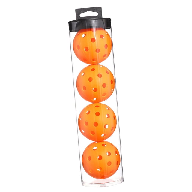 Paquete de 4 bolas de Pickleball, bolas de pepinillo para práctica, duraderas, 74mm, 40 agujeros para Naranja