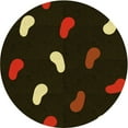 thumbnail image 1 of Ahgly Company Machine Washable Indoor Round Transitional Black Brown Area Rugs, 7' Round, 1 of 7