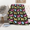 thumbnail image 4 of Yibo Dinosaur Alphabet Blanket Flannel Soft and Comfortable Anti-static Bed Sofa Blanket, 4 of 6