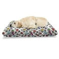 thumbnail image 1 of Sea Animals Pet Bed, Pattern Penguins in Colorful Hats and Scarfs Cold Winter Fun Art, Chew Resistant Pad for Dogs and Cats Cushion with Removable Cover, 24" x 39", Multicolor, by Ambesonne, 1 of 4