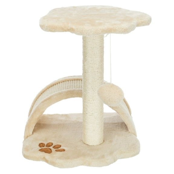 TRIXIE Vitoria Plush & Sisal 17" Cat Scratching Post with Platform, Beige