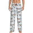 thumbnail image 1 of Kdxio Trains And Cactuse Pattern Men's Pajama Pants, Elastic Waist with Drawstring and Pockets, Comfortable Loungewear-Large, 1 of 6