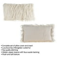 thumbnail image 3 of Somerset Home Mongolian Faux Fur Lumbar Pillow for Adult– 12x20” Cover & Insert, Ivory, 1-piece, 3 of 3