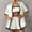 White, variant on Womens Summer 2 Piece Matching Set Vacation Outfits Cruise Beach Summer Short Sleeve Oversized Shirts And Shorts Sets