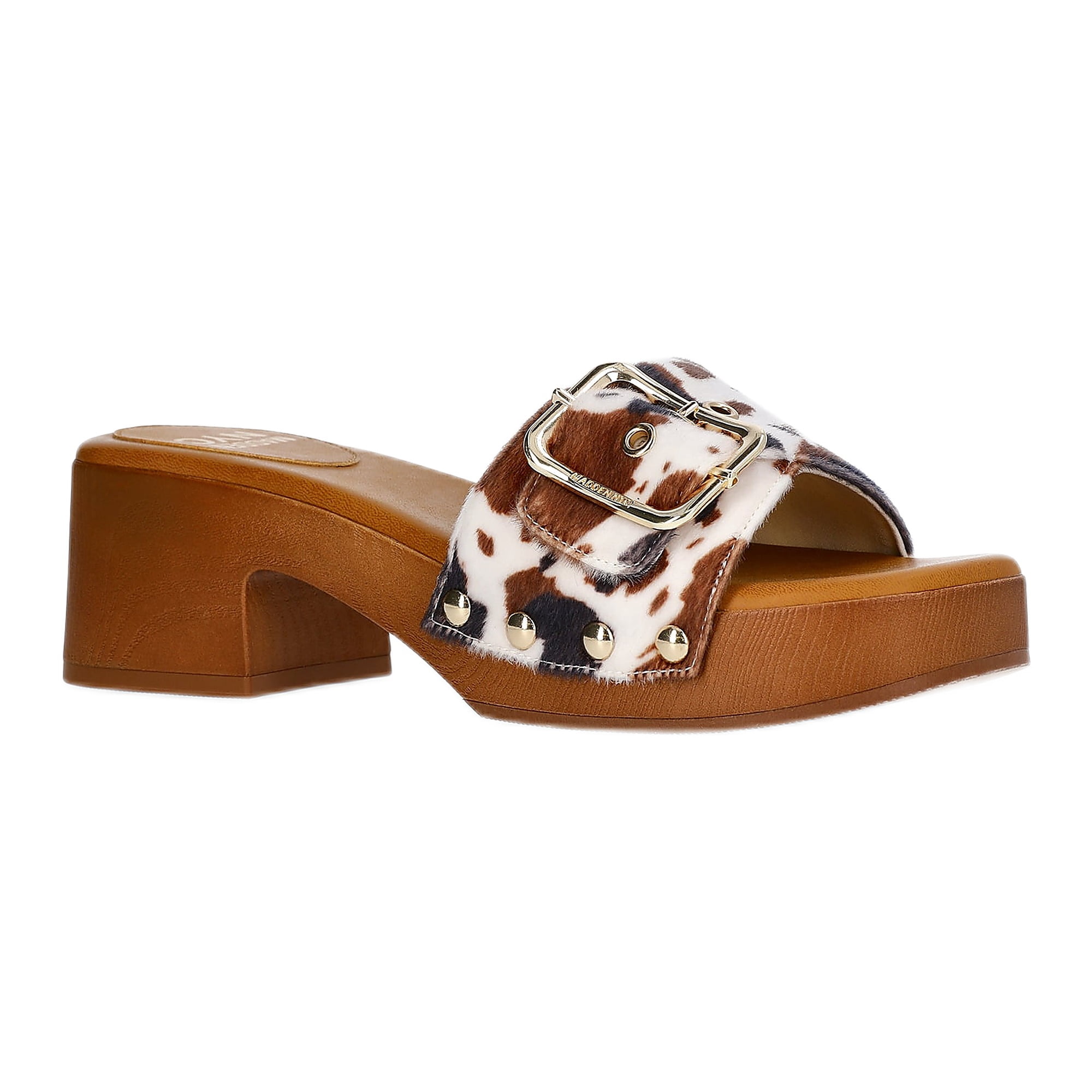 Madden NYC Women's Clog Heel Sandals, Cow Print