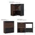 thumbnail image 2 of FFZ Set of 2, 32.5''-58.8''W Multifuctional Storage Cabinet, Buffet Sideboard with Drawer, Corner Cabinet for 44''H Window decor, Livingroom, Hallway, Entryway, Kitchen & Office - Black&Walnut, 2 of 6