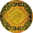 thumbnail image 1 of Ahgly Company Indoor Round Medallion Yellow French Area Rugs, 5' Round, 1 of 4