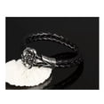 thumbnail image 5 of QQTDFG Stainless Steel Genuine Leather Bracelet Black Silver Men's Unisex Hook G366-default, 5 of 8