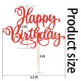 thumbnail image 3 of Decoración para tartas EIOAUY Happy Birthday, 23 cm, color rojo brillante, 3 of 5