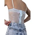 thumbnail image 6 of Embroidery Flowers Mesh Sheer Camisole Women E-Girl Sweet Spaghetti Straps Lace Patchwork Summer Vest, 6 of 8