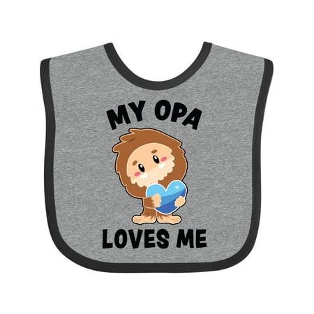

Inktastic Cute Bigfoot My Opa Loves Me Gift Baby Boy Bib