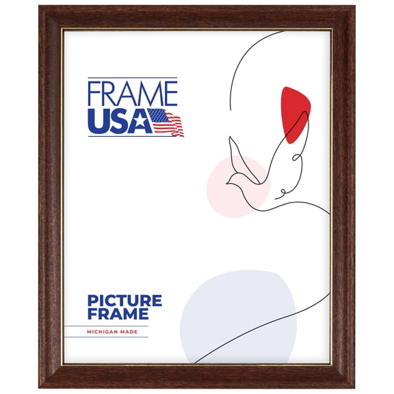 16x24 Picture Frame – Brown Deluxe Certificate Style 65876-003, 0.75 Inch Wood Moulding, Includes Plexiglass and Backing – Wall Display Frame for Art, Posters, or Photos – Frame USA
