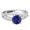 thumbnail image 2 of Aonejewelry 1.15 Ct. Ttw Halo Split Shank Tanzanite and Diamond Engagement Ring Crafted In 14k Solid White Gold, 2 of 4