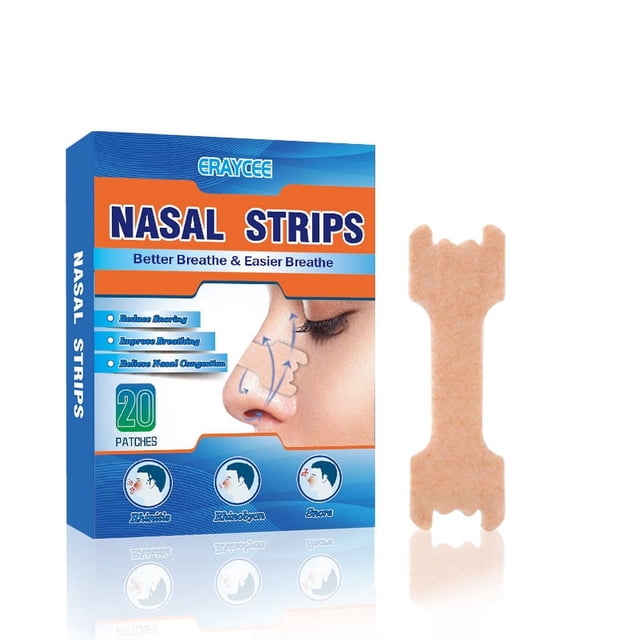 Anti-Snoring Nasal Strips Physical Ventilation Nose Strips for Snoring 20 Strips/Box - 1 Box