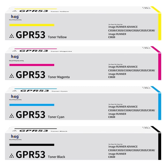 GPR53 GPR-53 Toner Cartridge Compatible For Canon GPR53 GPR-53 toner ImageRunner C3325 3330 3520 3525 3530 Set-Black Magenta Cyan Yellow 4 Packs