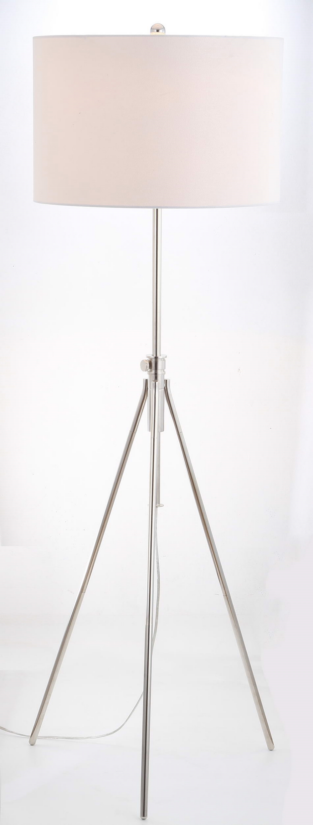 SAFAVIEH Cipriana Glam Adjustable Floor Lamp, Nickel/White