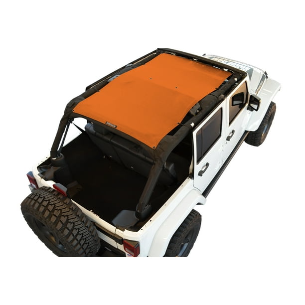 SPIDERWEBSHADE Jeep Wrangler Mesh Shade Top Sunshade UV Protection Accessory USA Made with 5 Year Warranty for Your JKU 4-Door (2007-2017) - SPIDERWEBSHADE Jeep Wrangler Mesh Shade Top Sunshade UV Protection Accessory USA Made with 5 Year Warranty for Your JKU 4-Door (2007-2017) -
