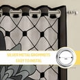 thumbnail image 6 of Retro Flowers Kitchen Curtains Window Panels, Boho Ethnic Retro Abstract Florals Grid Insulated Window Treatment Curtain, Grommet Curtains for Bedroom/Living Room/Bathroom, 2 Piece 52"Wx84"L, 6 of 8